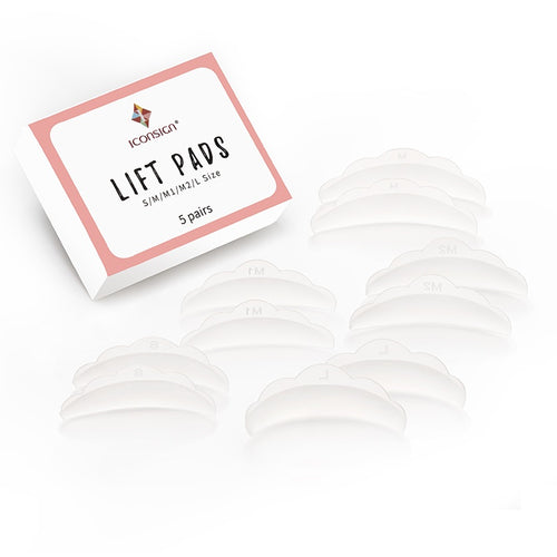 Inhalt des Lash Lift Kits: Lift- und Fixier-Fluids, Silikonpads und Zubehör
