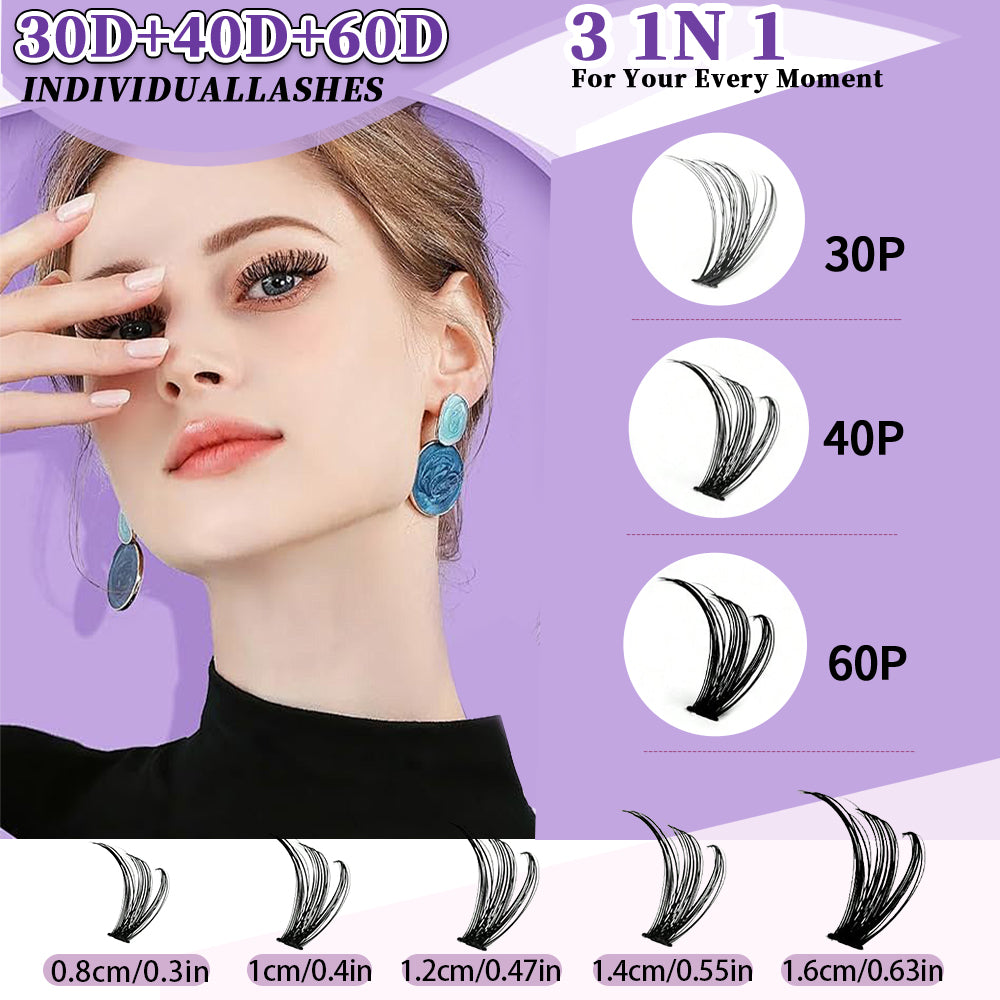 Cluster-Wimpern in 30D, 40D und 60D Stärken