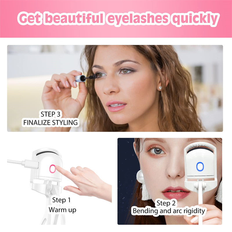 Langanhaltend geschwungene Wimpern mit beheizbarer Wimpernzange